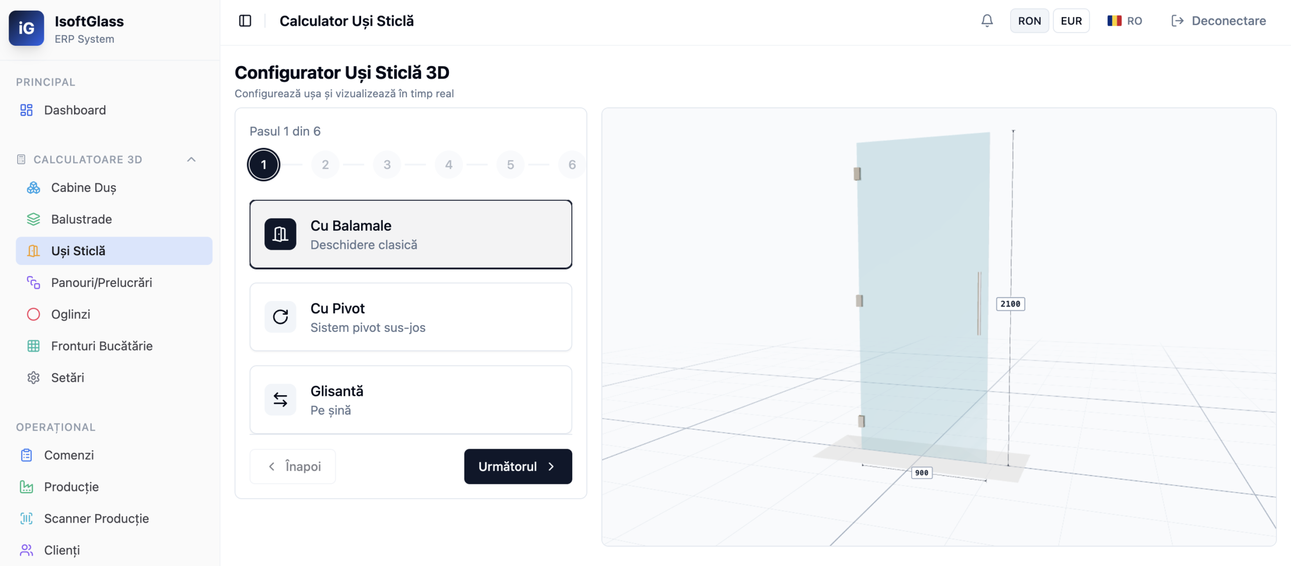 Calculator ofertare iSoftGlass