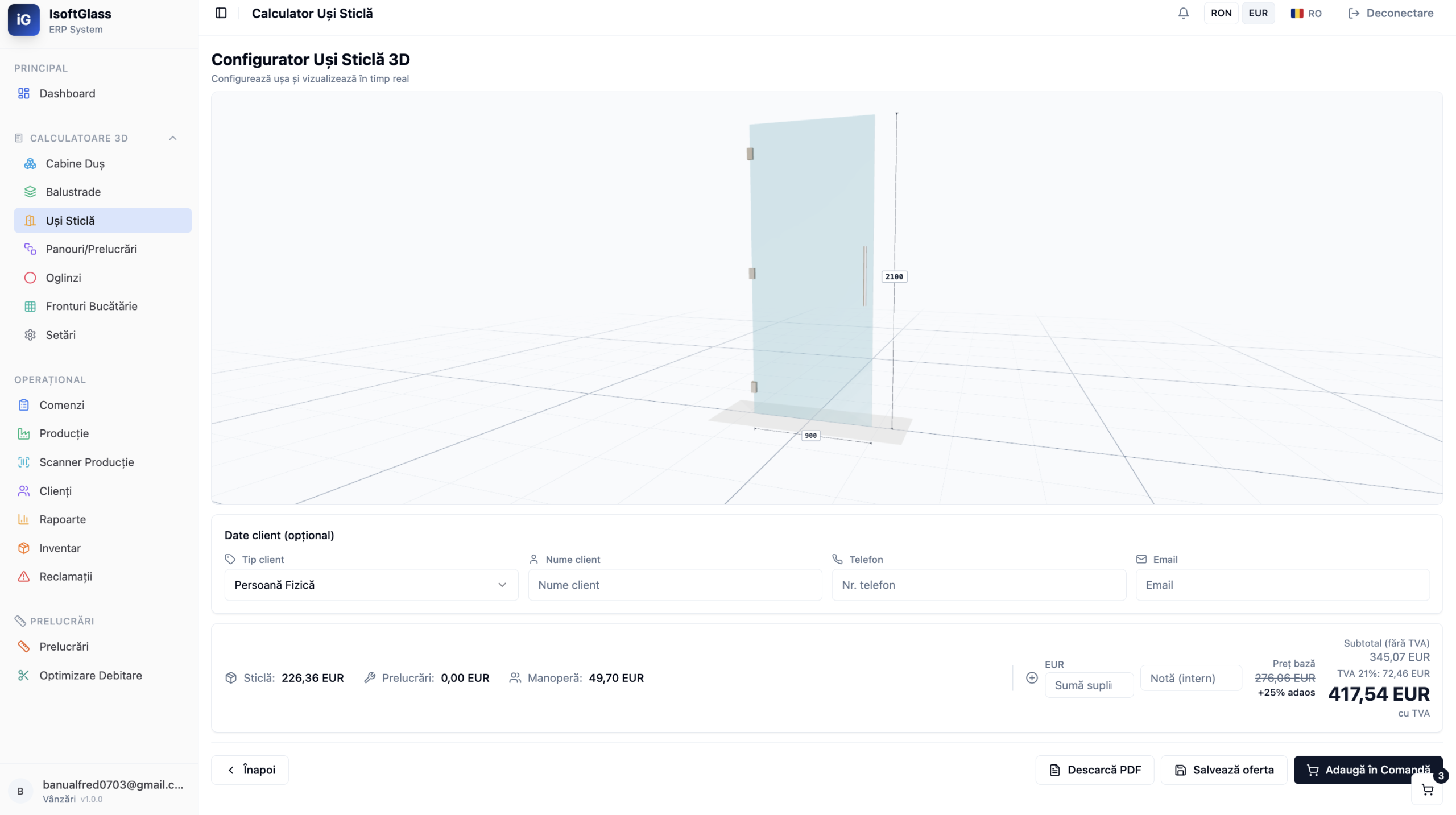 Desen tehnic automat iSoftGlass