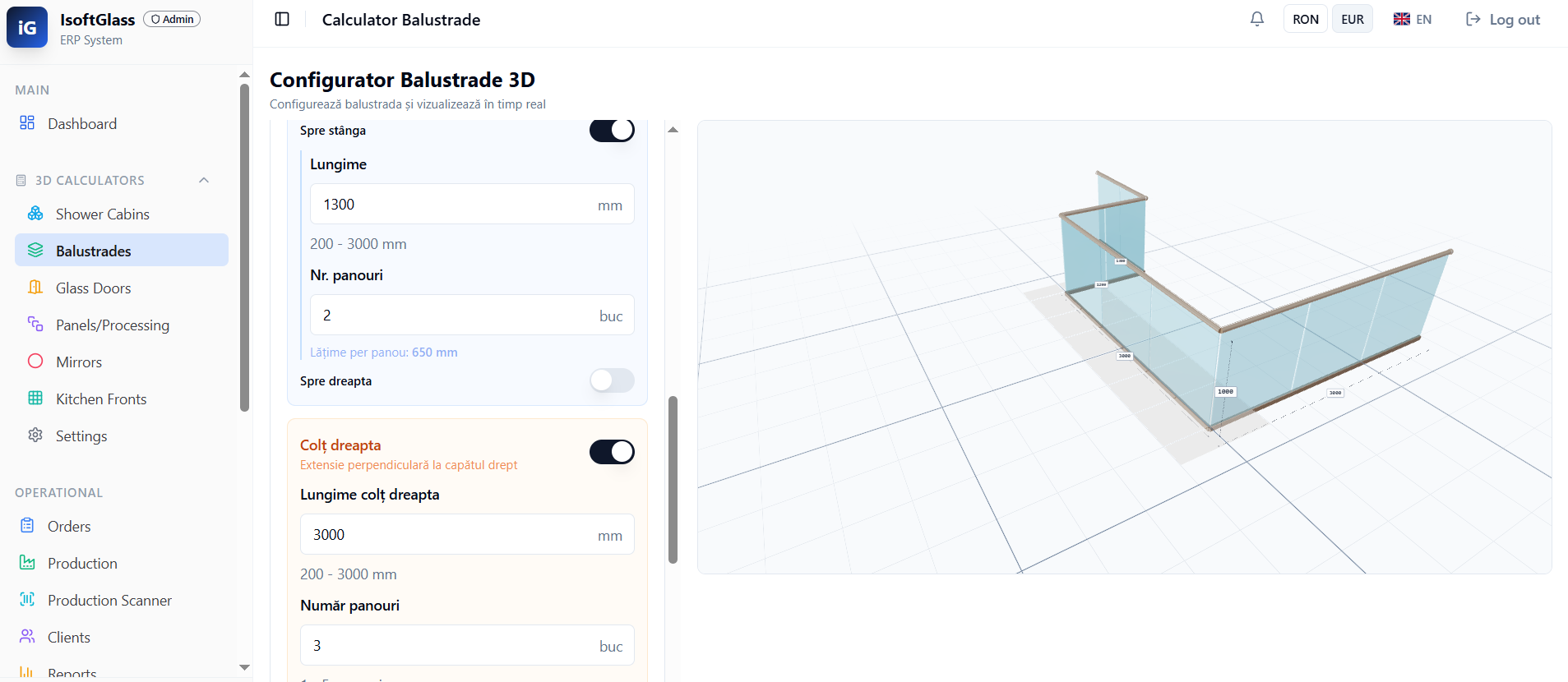 Configurator 3D balustradă exterior