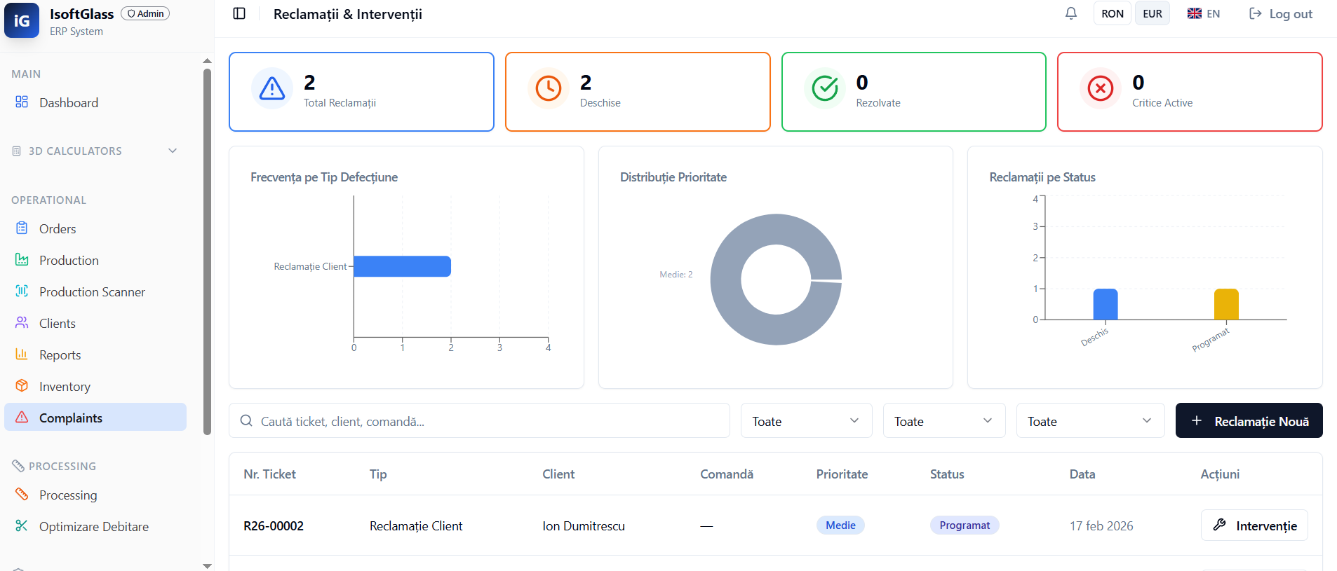 Reclamații și intervenții