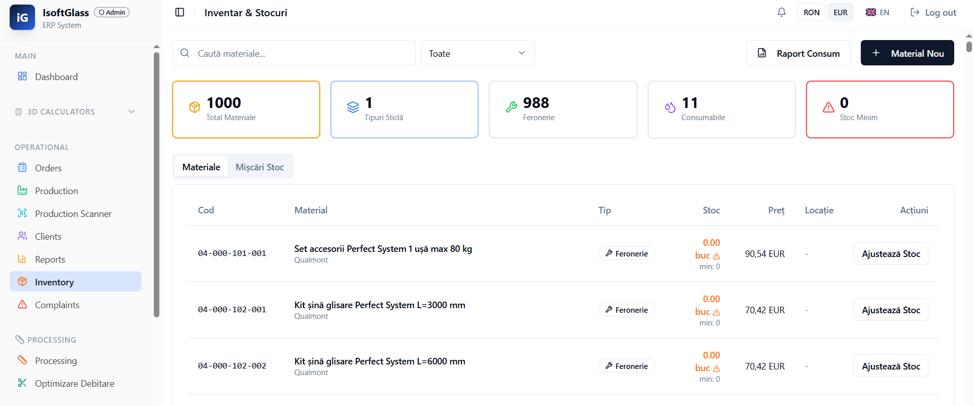 Urmărire inventar în timp real